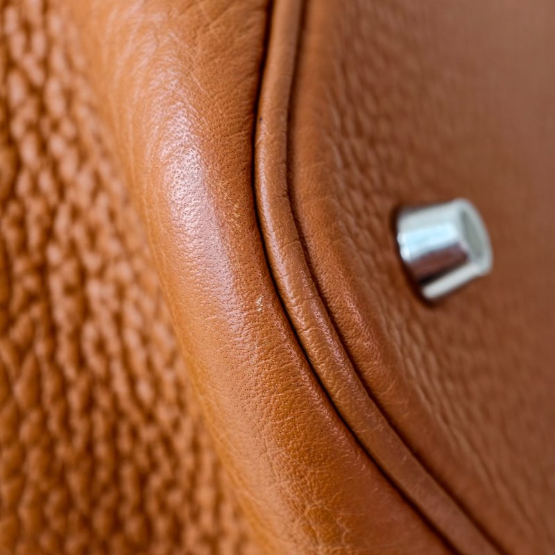 hermes 愛馬仕 菜籃子 22 Togo 皮 金棕色 銀扣 T 刻 2015 年 22*22*17cm 97 新-11