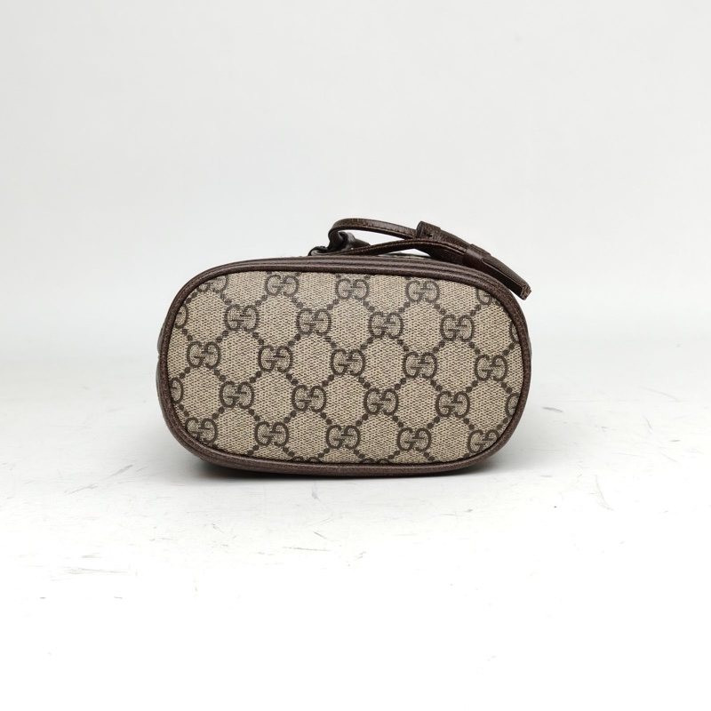 GUCCI Ophidia抽繩水桶包Mini15.5烏木色PVC-3