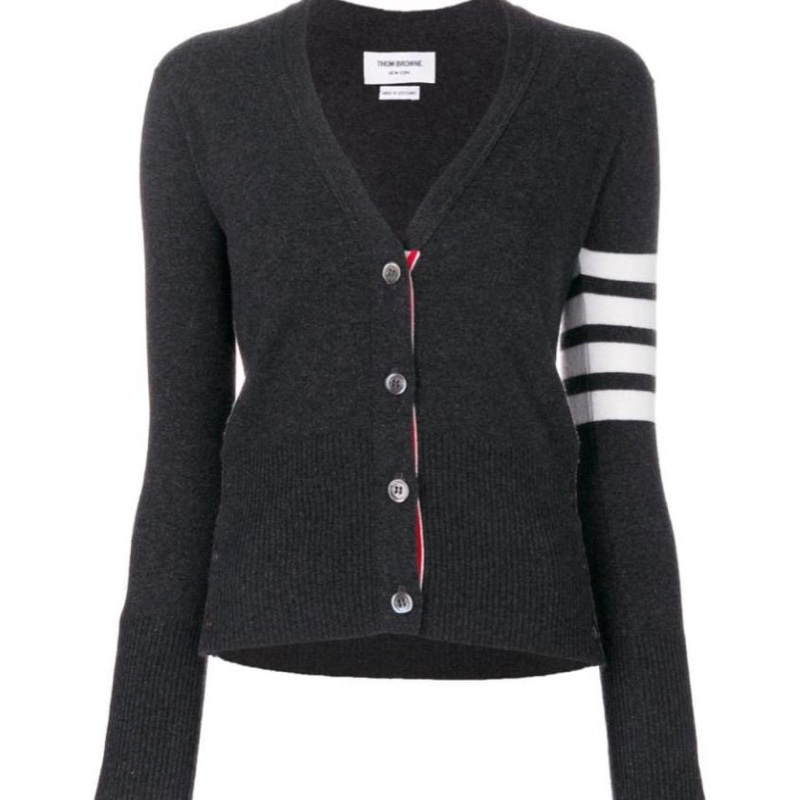 Thom Browne 女士 經典v領條紋袖開衫IT-36 IT-38 IT-40 IT-42碼-4