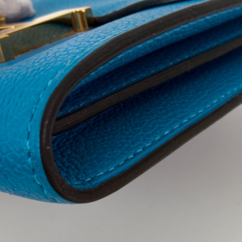 愛馬仕/Hermes Constance Slim錢包 藍色 牛皮 A刻 尺寸:13x11x3.8 2017年 97新-10