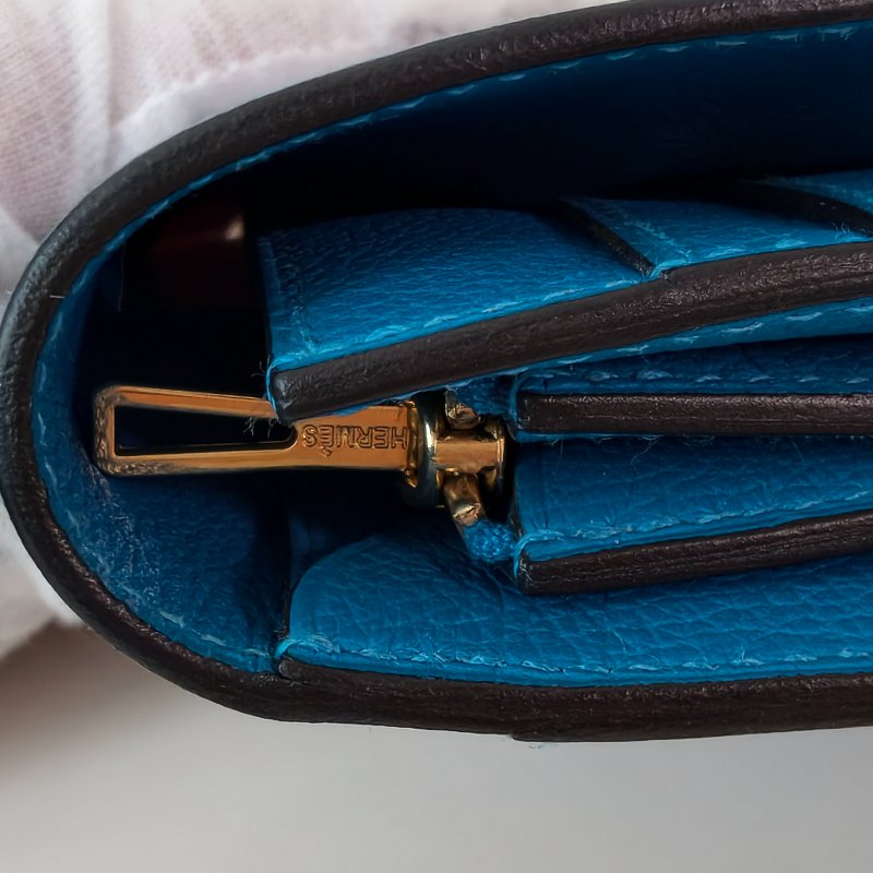 愛馬仕/Hermes Constance Slim錢包 藍色 牛皮 A刻 尺寸:13x11x3.8 2017年 97新-13