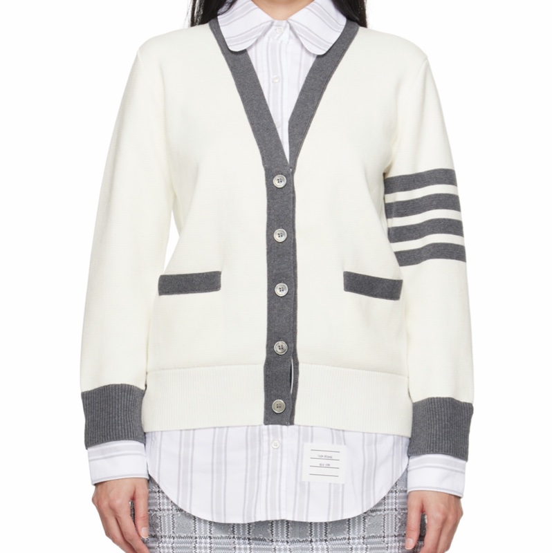 Thom Browne 女士 V領對比邊飾針織開衫IT-36 IT-38 IT-40 IT-42 IT-44碼-0
