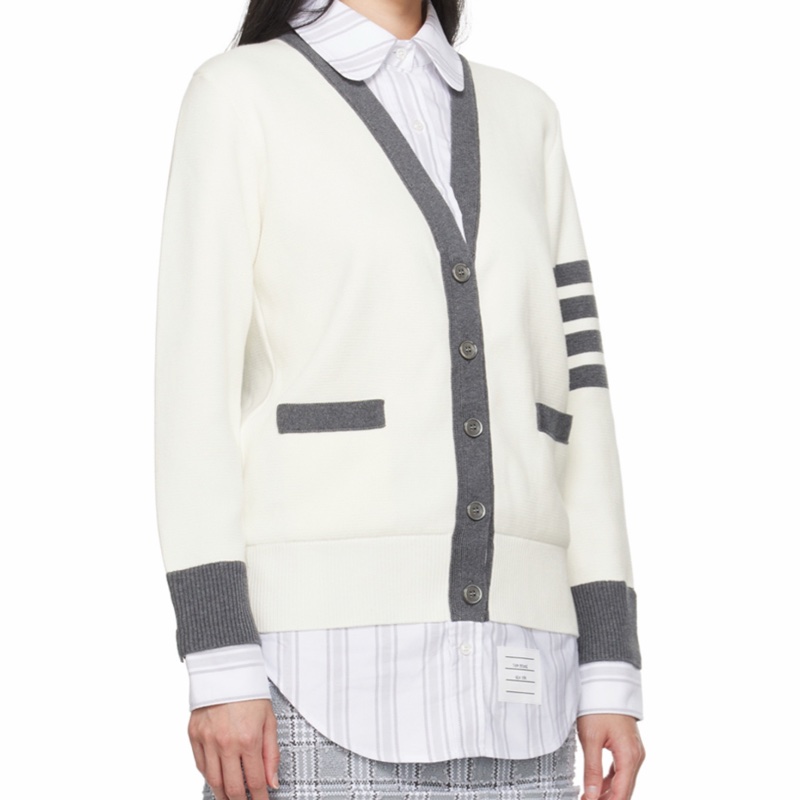 Thom Browne 女士 V領對比邊飾針織開衫IT-36 IT-38 IT-40 IT-42 IT-44碼-1