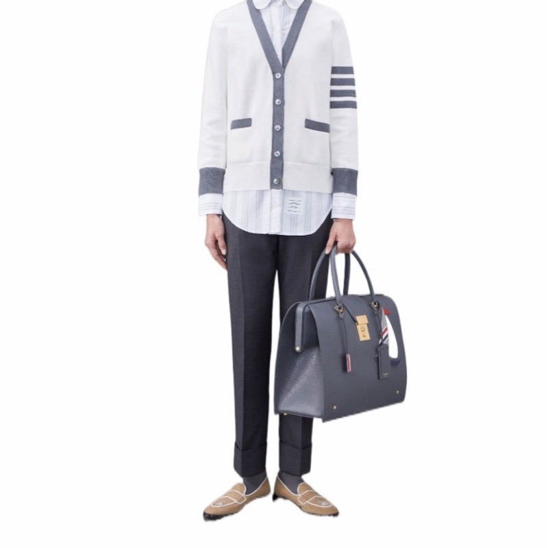 Thom Browne 女士 V領對比邊飾針織開衫IT-36 IT-38 IT-40 IT-42 IT-44碼-4
