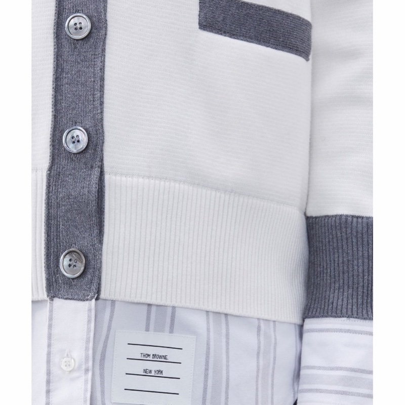 Thom Browne 女士 V領對比邊飾針織開衫IT-36 IT-38 IT-40 IT-42 IT-44碼-6