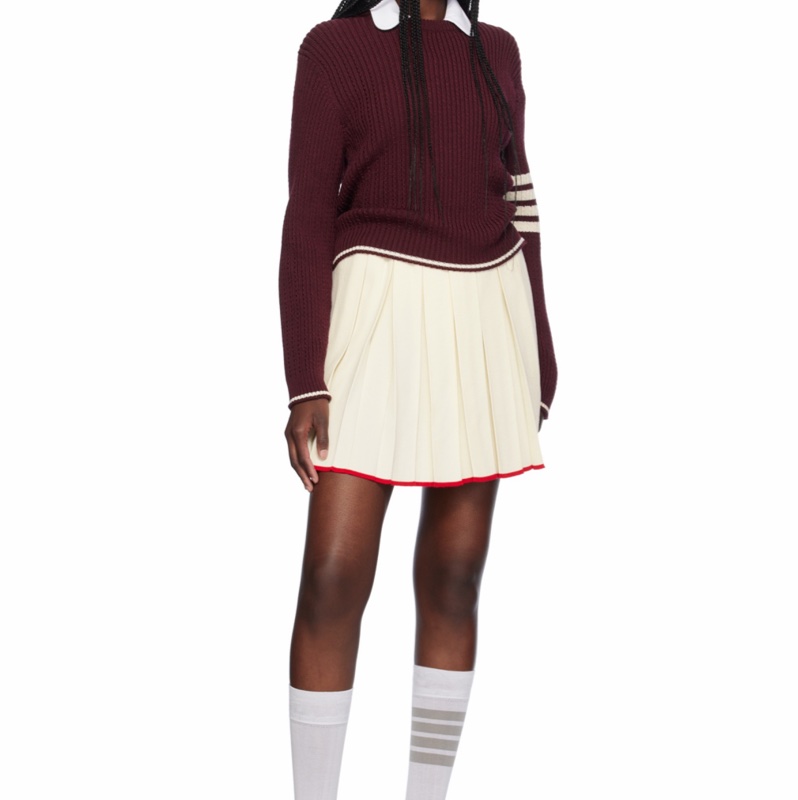 Thom Browne 女士 褶襇迷你半身裙IT-38 IT-40 IT-42 IT-48碼-4