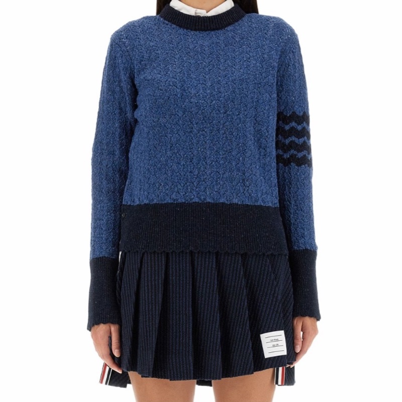 Thom Browne 女士 徽標羊毛毛衣IT-38-0