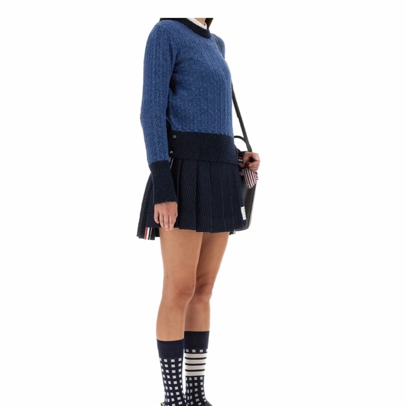 Thom Browne 女士 徽標羊毛毛衣IT-38-1