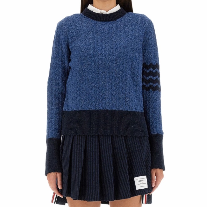 Thom Browne 女士 徽標羊毛毛衣IT-38-4