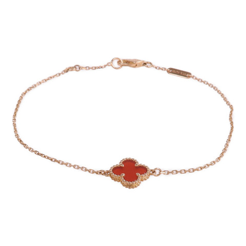 Van Cleef & Arpels 18K玫瑰金Sweet Alhambra Bracelet紅玉髓手鏈