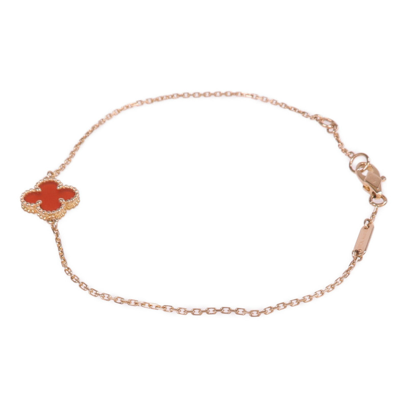Van Cleef & Arpels 18K玫瑰金Sweet Alhambra Bracelet紅玉髓手鏈-1