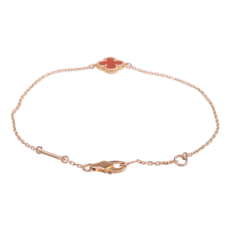 Van Cleef & Arpels 18K玫瑰金Sweet Alhambra Bracelet紅玉髓手鏈-2