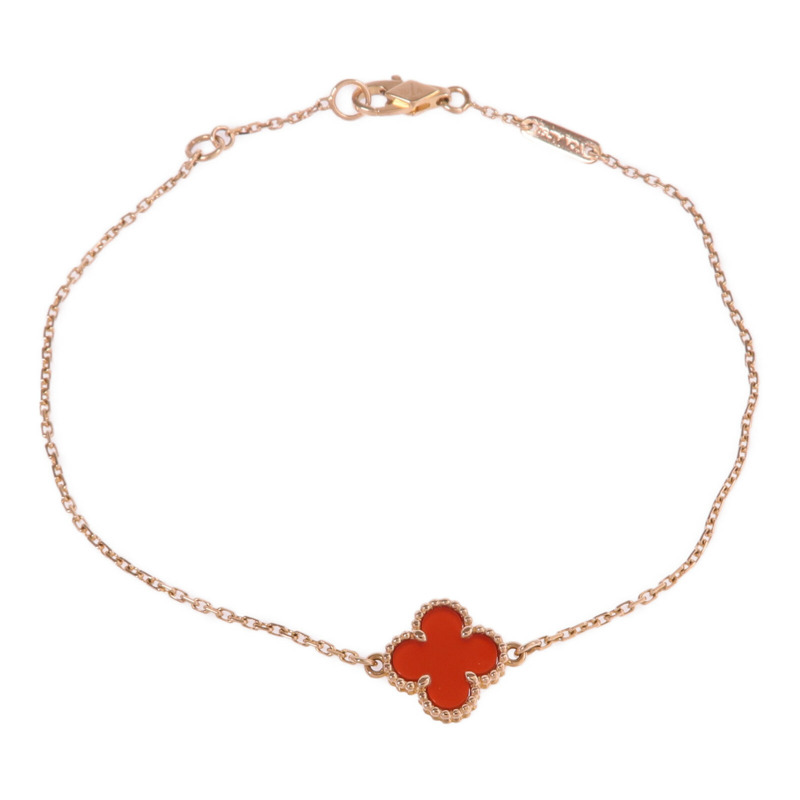 Van Cleef & Arpels 18K玫瑰金Sweet Alhambra Bracelet紅玉髓手鏈-3