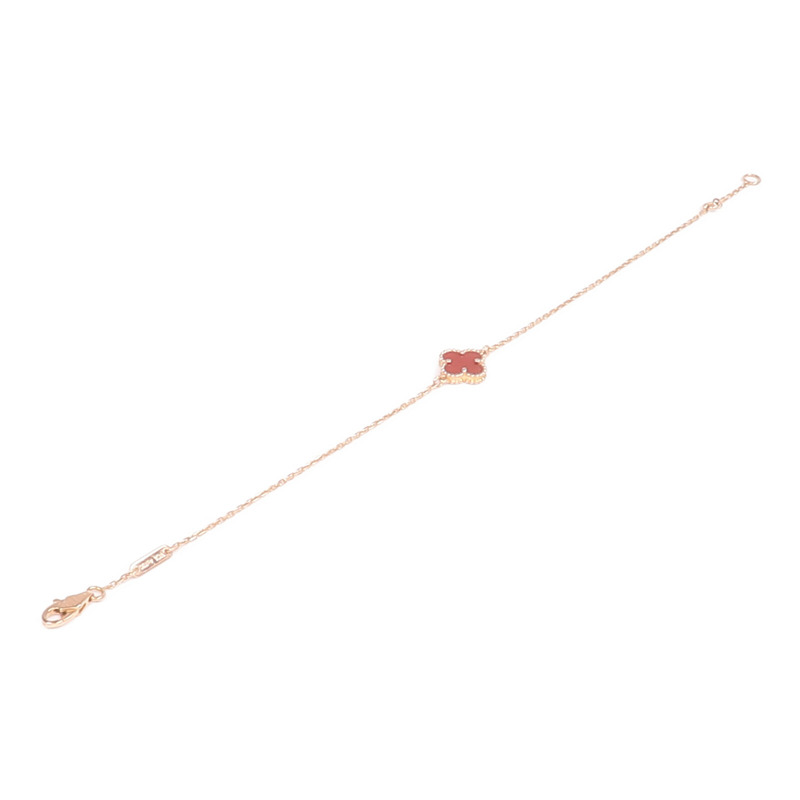 Van Cleef & Arpels 18K玫瑰金Sweet Alhambra Bracelet紅玉髓手鏈-7