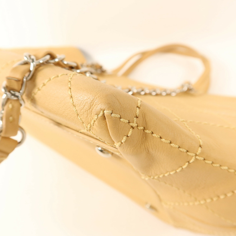 CHANEL 牛皮皮革2 Way Shoulder Bag銀扣手挽肩背兩用袋-10