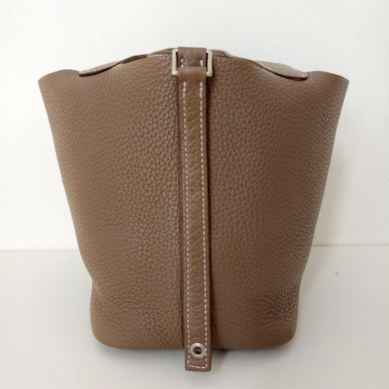 hermes款菜籃子18 celemence 牛皮大象灰 框q 尺寸18*18*13cm 年份:2013年 98新 一把鎖 一把鑰匙-2