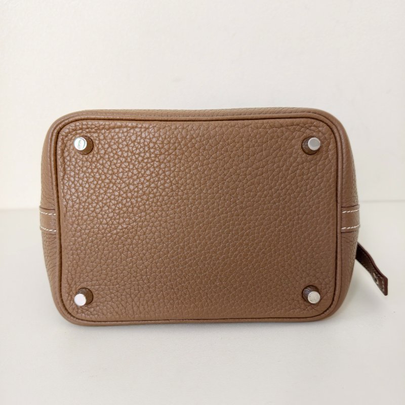 hermes款菜籃子18 celemence 牛皮大象灰 框q 尺寸18*18*13cm 年份:2013年 98新 一把鎖 一把鑰匙-3