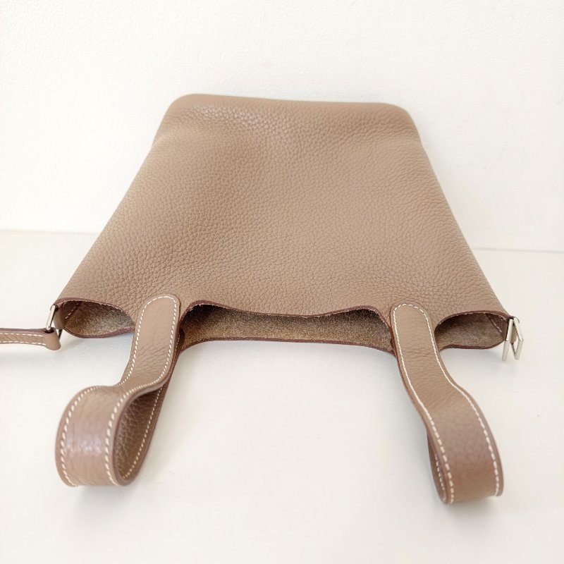 hermes款菜籃子18 celemence 牛皮大象灰 框q 尺寸18*18*13cm 年份:2013年 98新 一把鎖 一把鑰匙-7