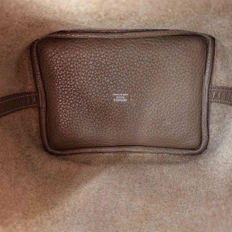 hermes款菜籃子18 celemence 牛皮大象灰 框q 尺寸18*18*13cm 年份:2013年 98新 一把鎖 一把鑰匙-8