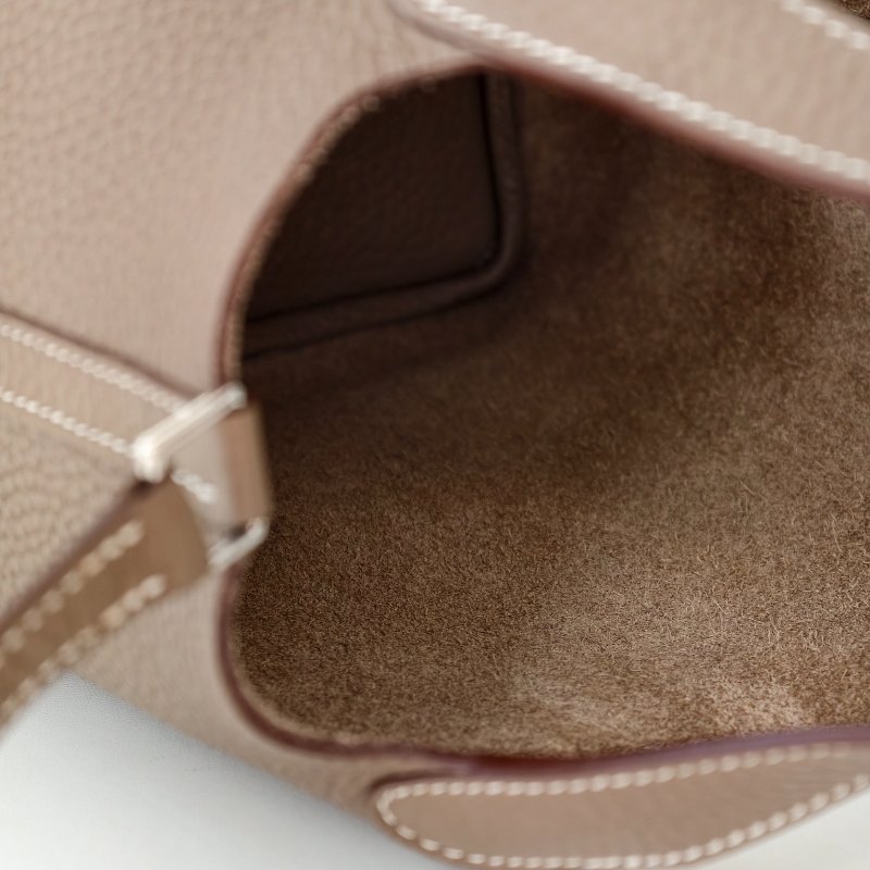 hermes款菜籃子18 celemence 牛皮大象灰 框q 尺寸18*18*13cm 年份:2013年 98新 一把鎖 一把鑰匙-11