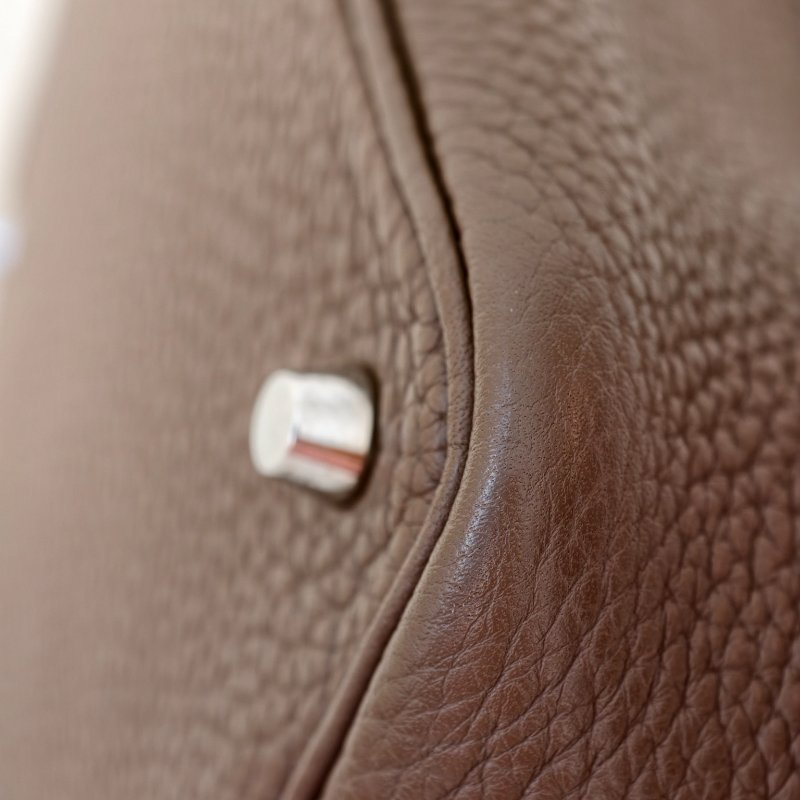 hermes款菜籃子18 celemence 牛皮大象灰 框q 尺寸18*18*13cm 年份:2013年 98新 一把鎖 一把鑰匙-12