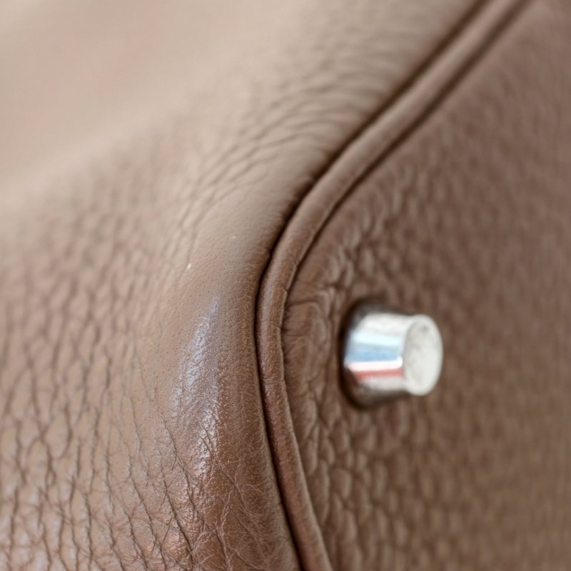 hermes款菜籃子18 celemence 牛皮大象灰 框q 尺寸18*18*13cm 年份:2013年 98新 一把鎖 一把鑰匙-13