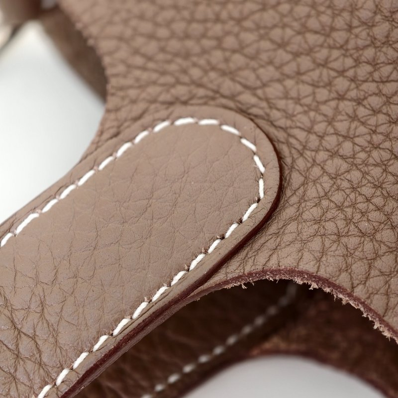 hermes款菜籃子18 celemence 牛皮大象灰 框q 尺寸18*18*13cm 年份:2013年 98新 一把鎖 一把鑰匙-14