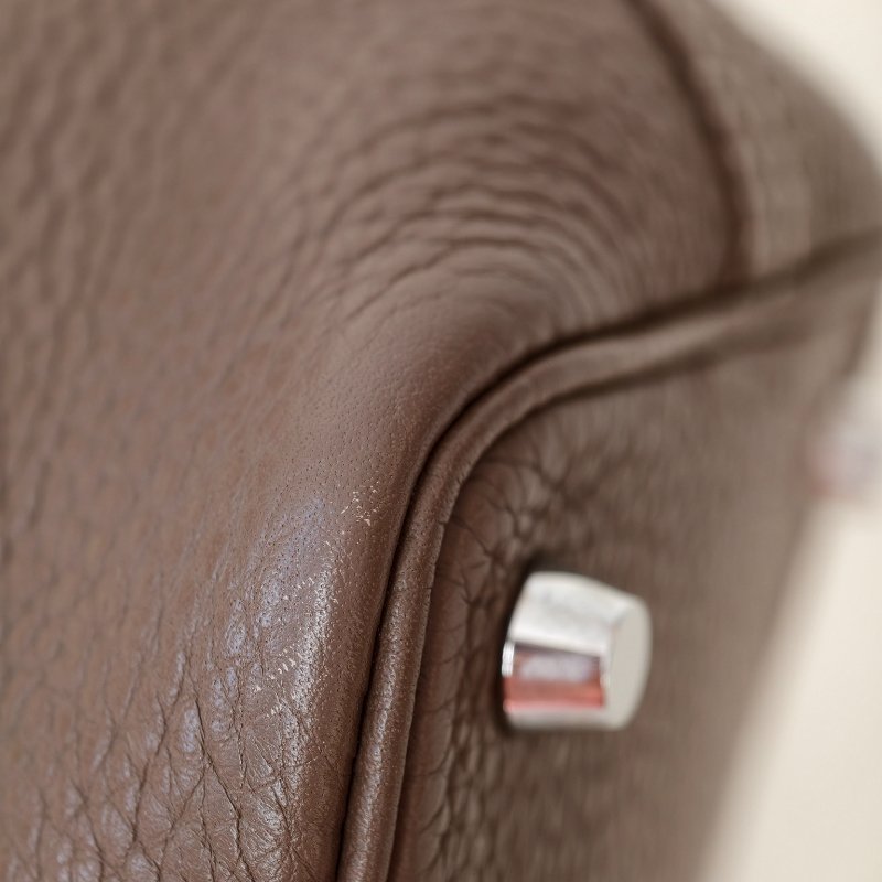 hermes款菜籃子18 celemence 牛皮大象灰 框q 尺寸18*18*13cm 年份:2013年 98新 一把鎖 一把鑰匙-16