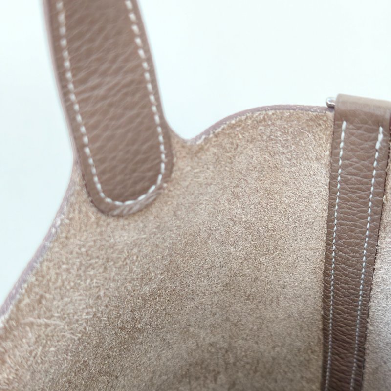 hermes款菜籃子18 celemence 牛皮大象灰 框q 尺寸18*18*13cm 年份:2013年 98新 一把鎖 一把鑰匙-22