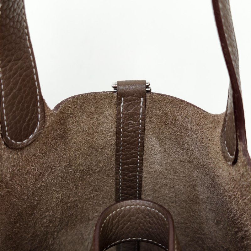 hermes款菜籃子18 celemence 牛皮大象灰 框q 尺寸18*18*13cm 年份:2013年 98新 一把鎖 一把鑰匙-24