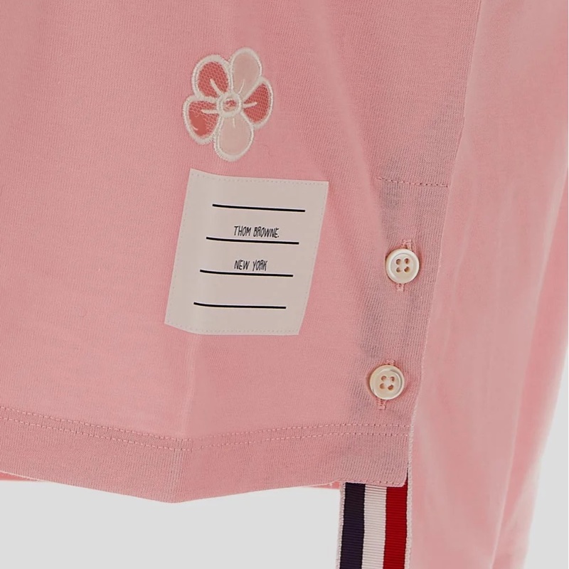 Thom Browne 女士 徽標花卉刺繡圓領T恤IT-40碼-2