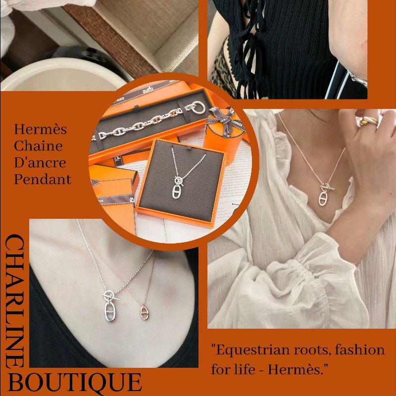 🔥全新💯愛馬仕豬鼻子項鍊 Hermes Chaine d'Ancre墜飾-1