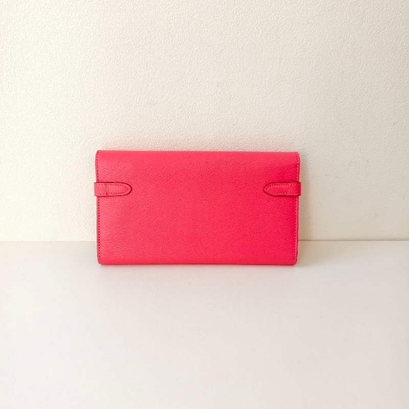 愛馬仕/Hermes kelly Togo 牛皮長款錢包 X刻 玫紅色 20*11.5*1.5cm 2016年 98新-3