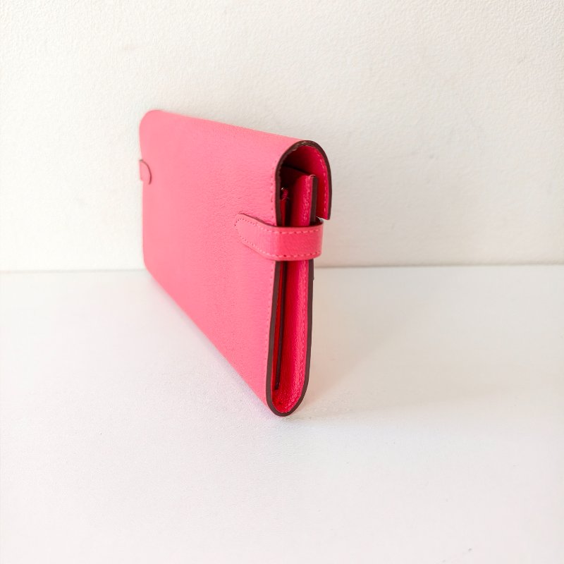 愛馬仕/Hermes kelly Togo 牛皮長款錢包 X刻 玫紅色 20*11.5*1.5cm 2016年 98新-4