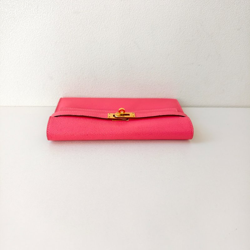 愛馬仕/Hermes kelly Togo 牛皮長款錢包 X刻 玫紅色 20*11.5*1.5cm 2016年 98新-7