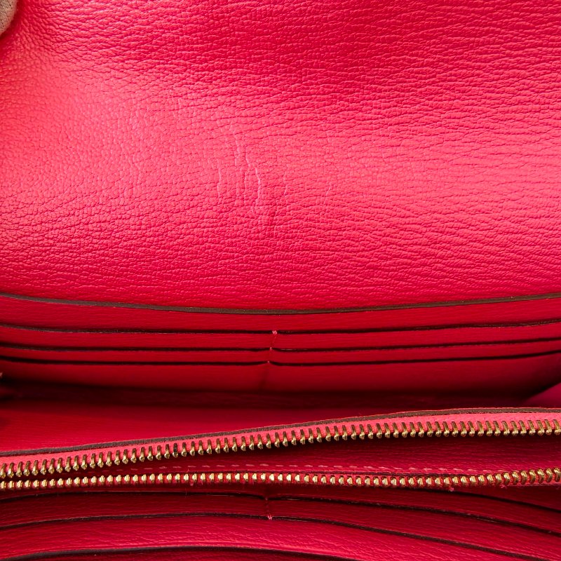 愛馬仕/Hermes kelly Togo 牛皮長款錢包 X刻 玫紅色 20*11.5*1.5cm 2016年 98新-17