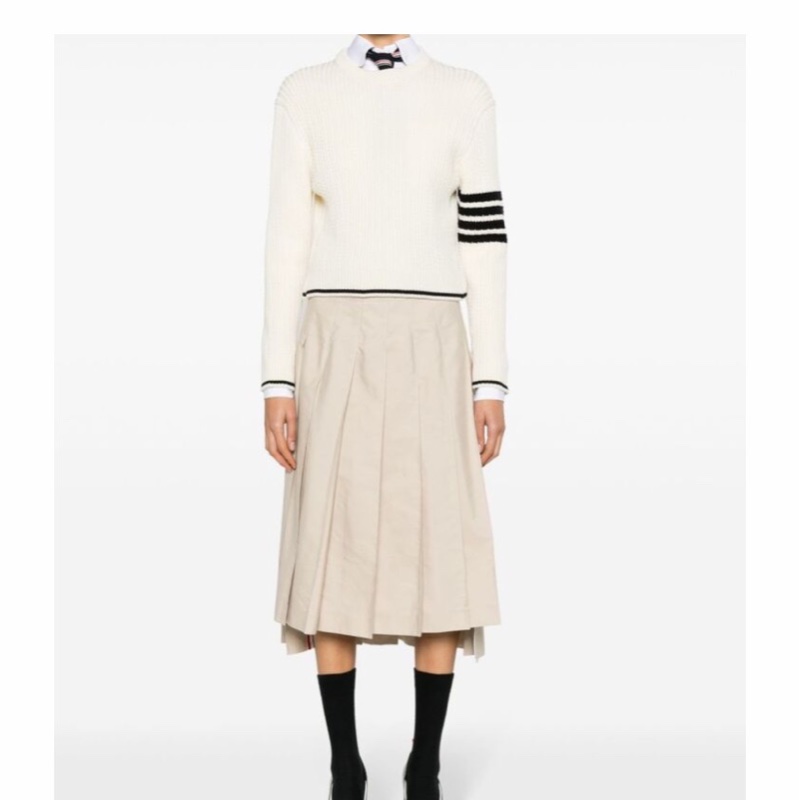 Thom Browne 女士 條紋細節羊毛針織毛衣IT-38碼-3