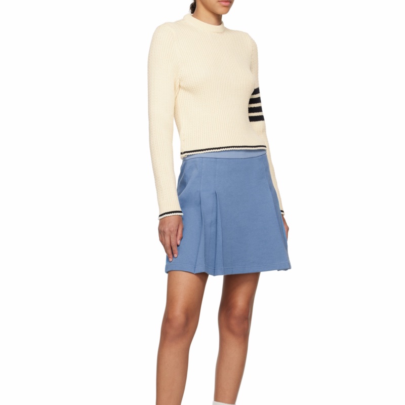 Thom Browne 女士 條紋細節羊毛針織毛衣IT-38碼-4