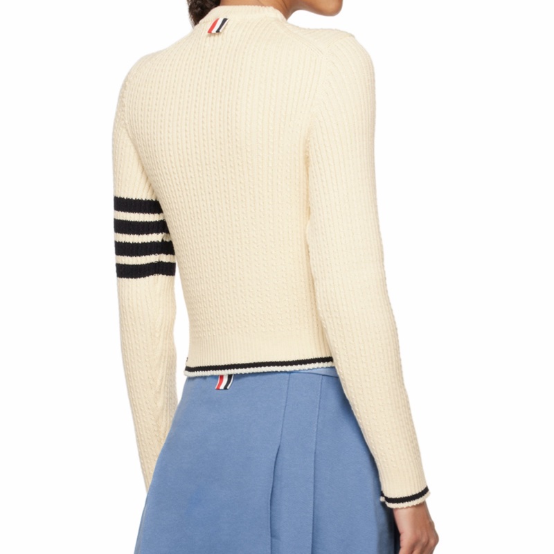 Thom Browne 女士 條紋細節羊毛針織毛衣IT-38碼-5
