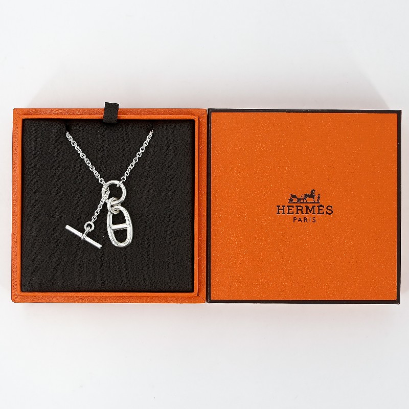 🔥全新💯 愛馬仕純銀豬鼻子項鍊 Chaine d'Ancre墜飾-1