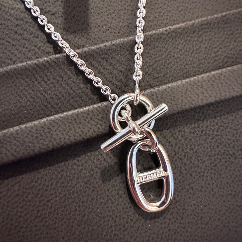 🔥全新💯 愛馬仕純銀豬鼻子項鍊 Chaine d'Ancre墜飾-7