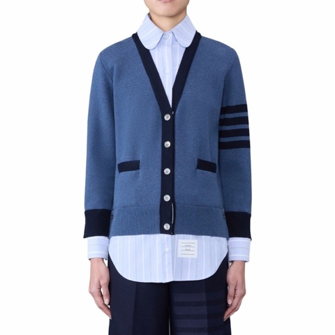 Thom Browne 女士 對比邊飾開衫IT-36 IT-38碼
