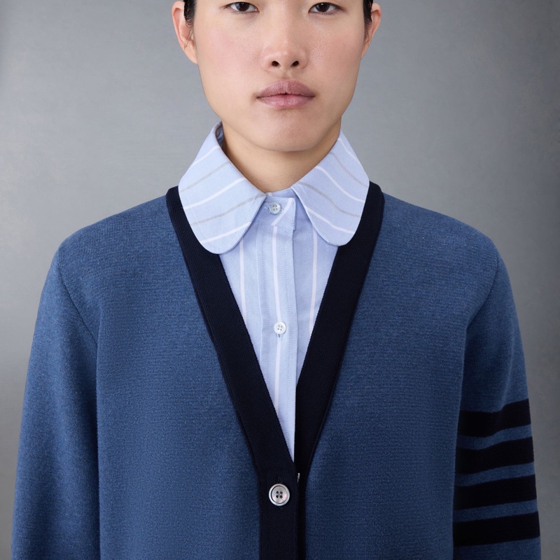 Thom Browne 女士 對比邊飾開衫IT-36 IT-38碼-4