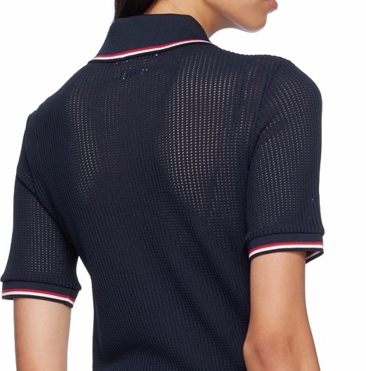 Thom Browne 女士 標誌性條紋細節Polo衫IT-36 IT-38 IT-40碼-2