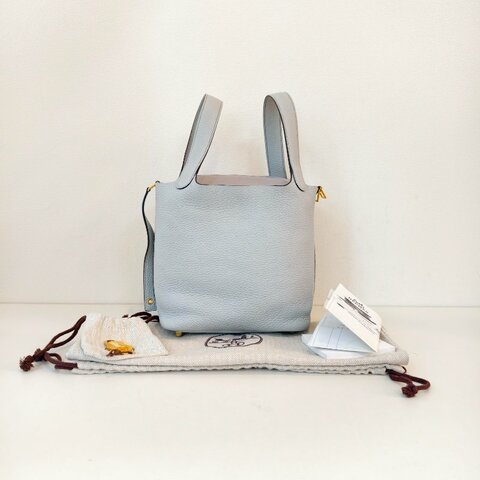 Hermes 愛馬仕 菜籃子picotin 18 菜籃子 聖杯藍 Z刻 2021年 一把鎖頭一把鑰匙