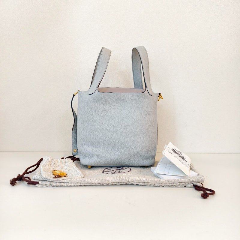 Hermes 愛馬仕 菜籃子picotin 18 菜籃子 聖杯藍 Z刻 2021年 一把鎖頭一把鑰匙-0