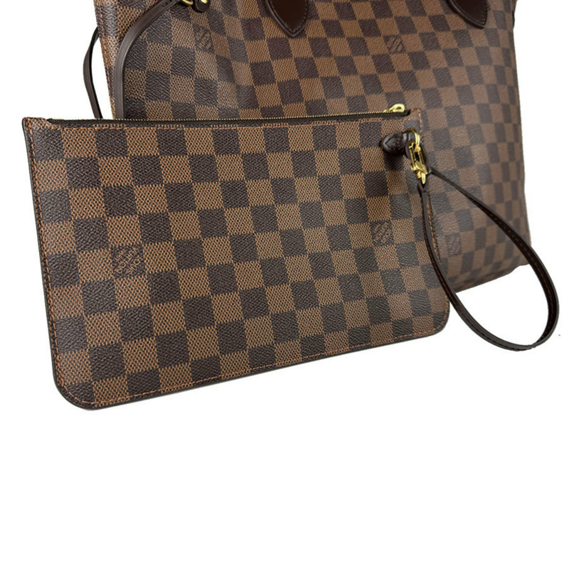 路易威登 Damier Neverfull MM 手提包,Ebene 帆布材質,男女款,N40599,免運費,Z8796-12