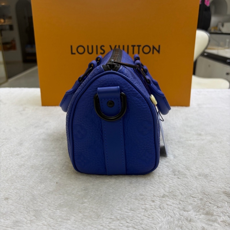 Louis Vuitton • Keepall Bandoulière 25 電光藍全皮壓紋-4