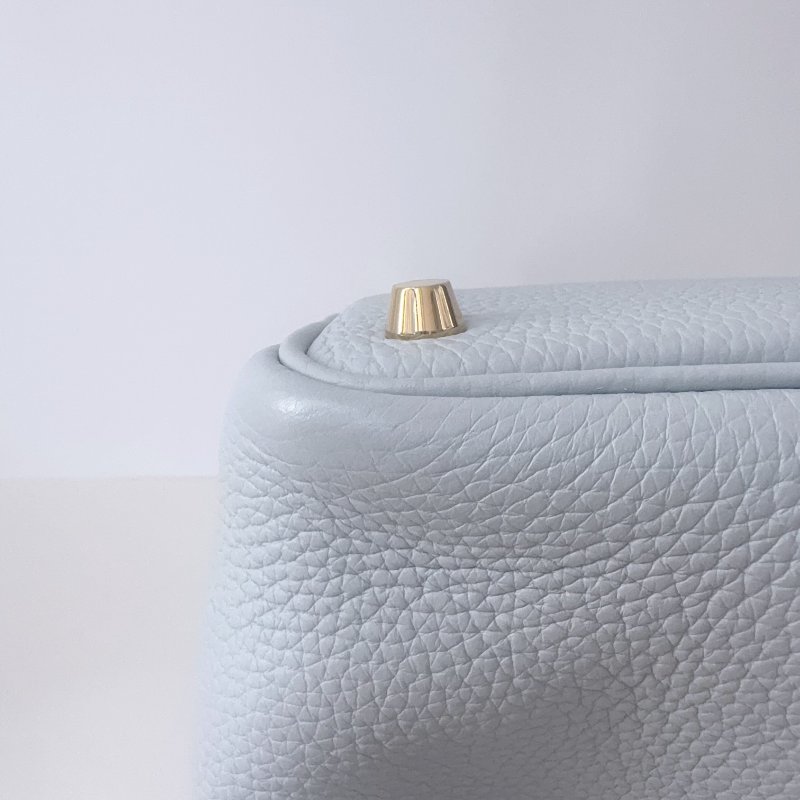 Hermes愛馬仕 picotin 菜籃子 18寸 togo 牛皮聖杯藍 金扣 Z刻2021年-12