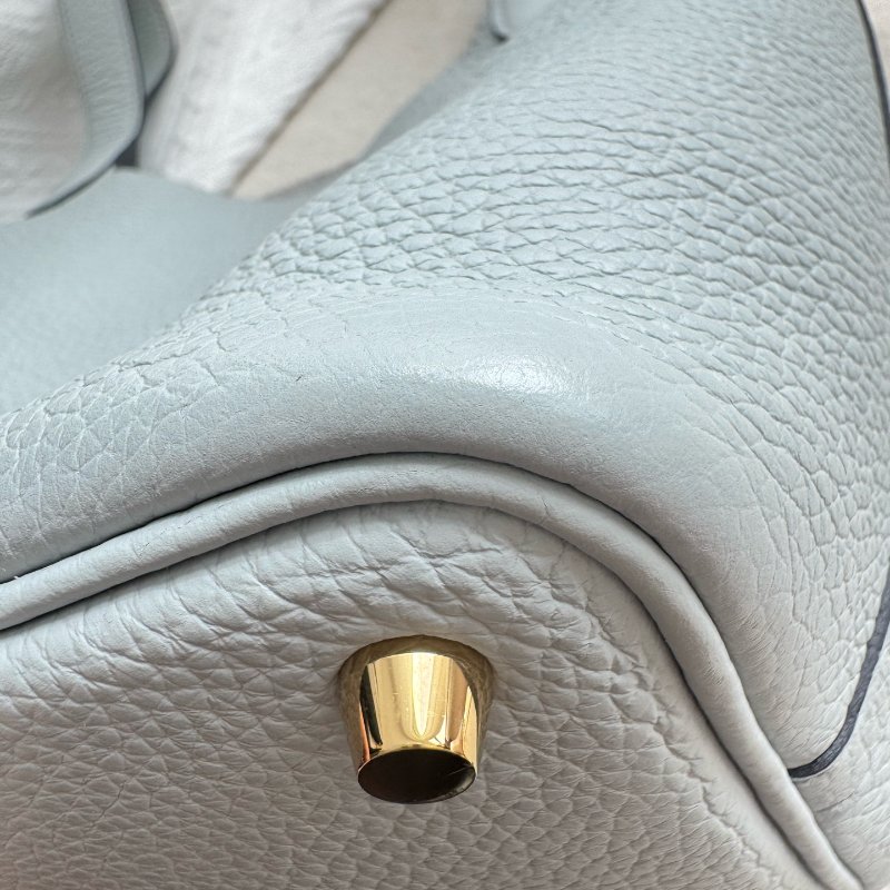 Hermes愛馬仕 picotin 菜籃子 18寸 togo 牛皮聖杯藍 金扣 Z刻2021年-13